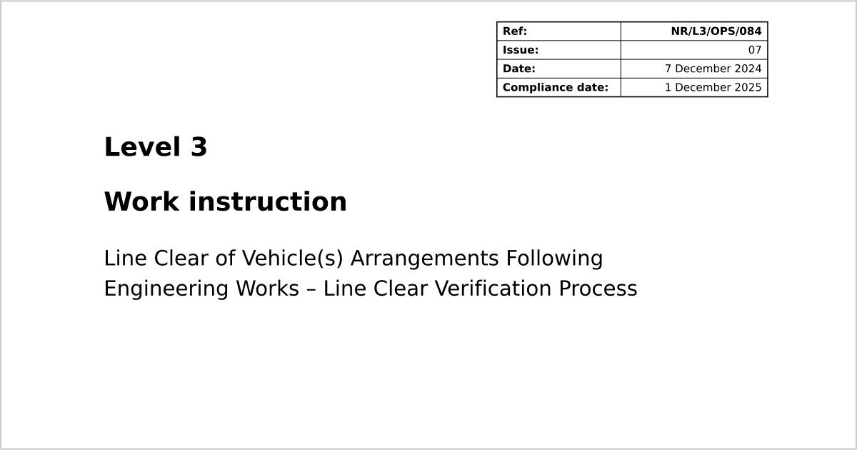 Line Clear Verification (LCV)